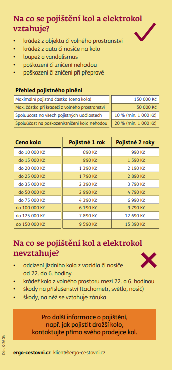 Leták pojištění kol a elektrokol 2